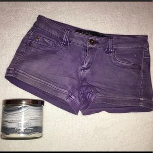Purple Denim Shorts